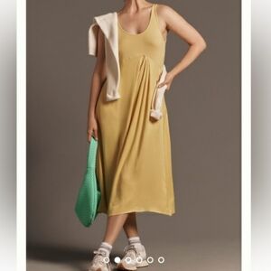 By Anthropologie Gemini Midi Dress In Yellow Size Small